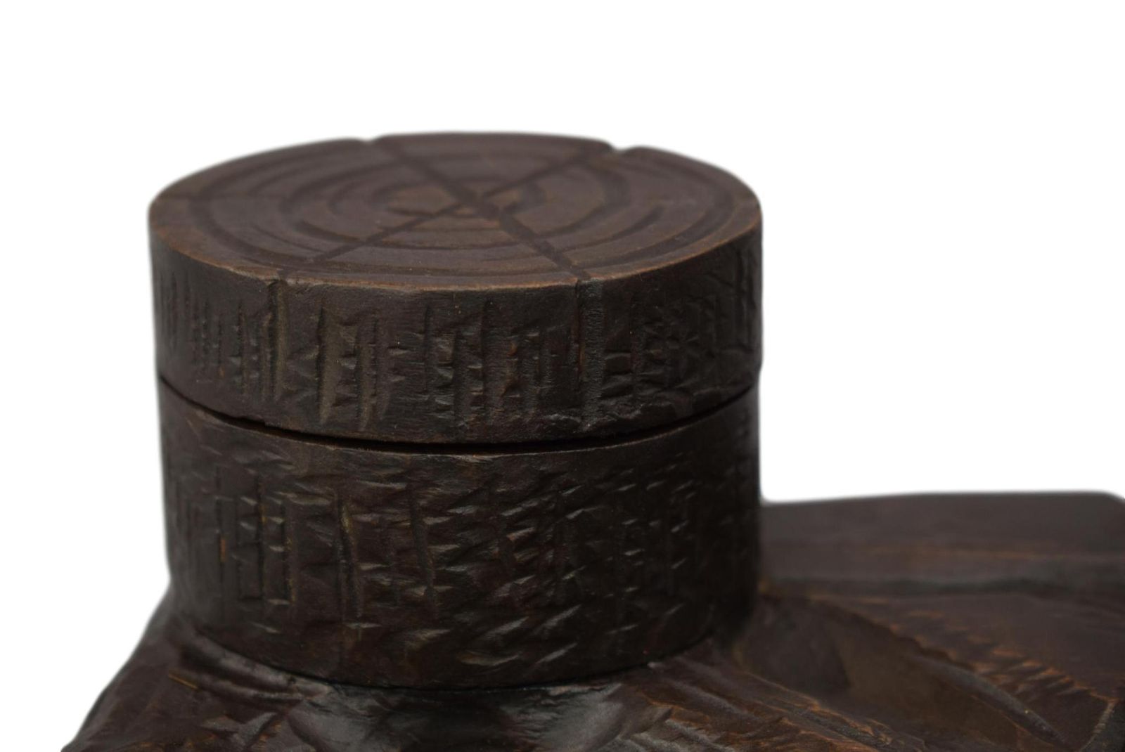 Black Forest Hand Carved Wood Eagle Double Inkwell Ink Stand photo buy