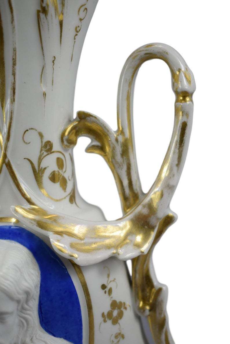 Porcelain Of Paris Gold Religious Vase With Jesus Christ Holy Face photo furniture
