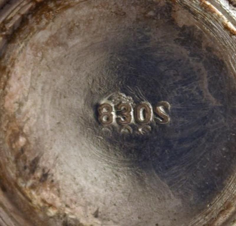 Set Of 3 Neo Rococo Sugar Castors In Silver Northern Europe, Early 20th Century photo vinterior