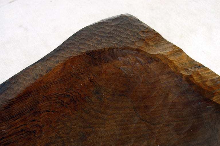 photo for sale 19c Folk Art Primitive Country Swedish Adze Carved Rosewood Tripod Table Bowl