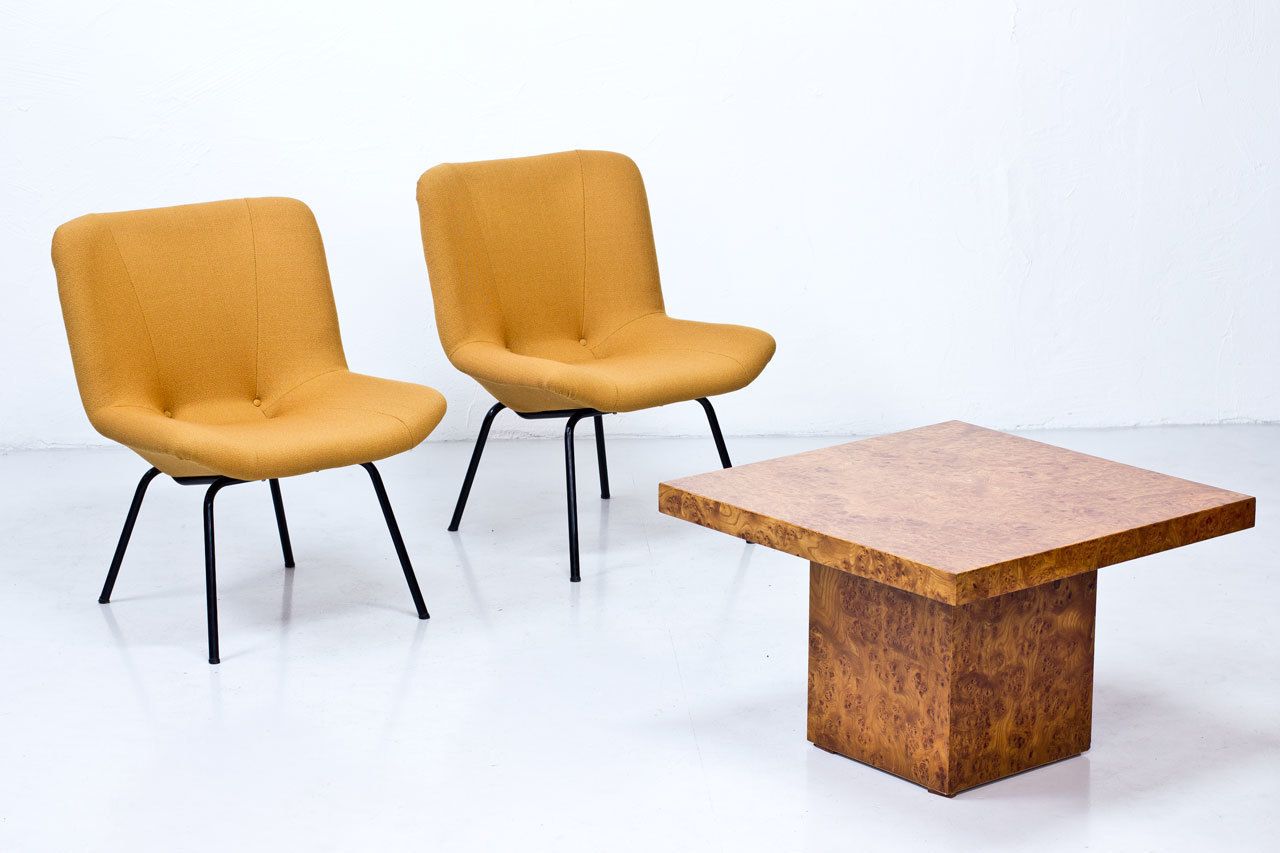Rare Pair Of "Lehti" Easy Chairs By Carl Gustaf Hiort, Finland, 1950s photo vinterior