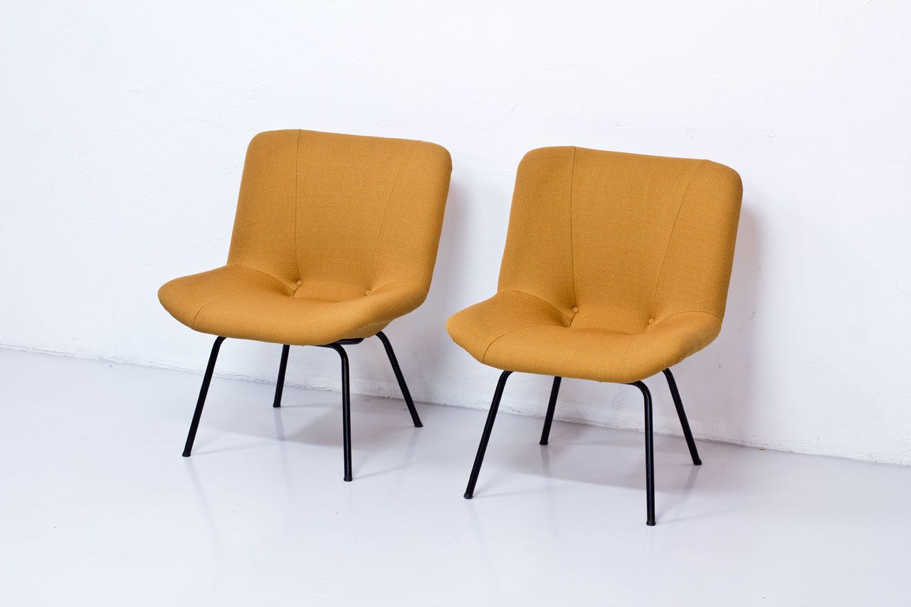 7200.0 Rare Pair Of "Lehti" Easy Chairs By Carl Gustaf Hiort, Finland, 1950s photo