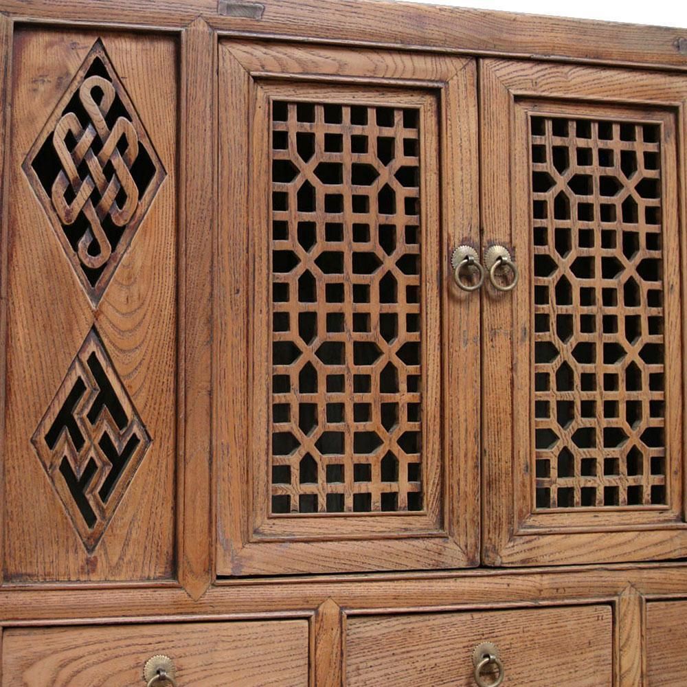 Antique Natural Elm Storage Cabinet photo Furniture