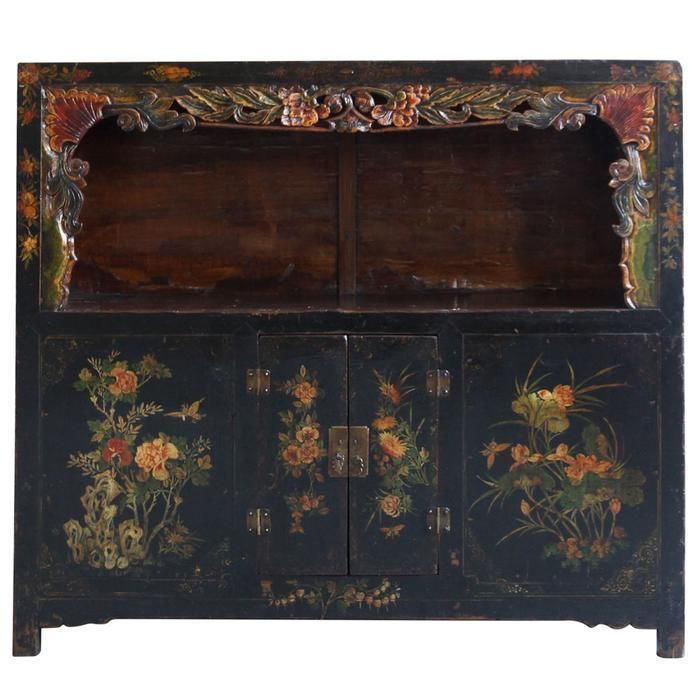 Black Lacquer Painted Display Cabinet photo furniture