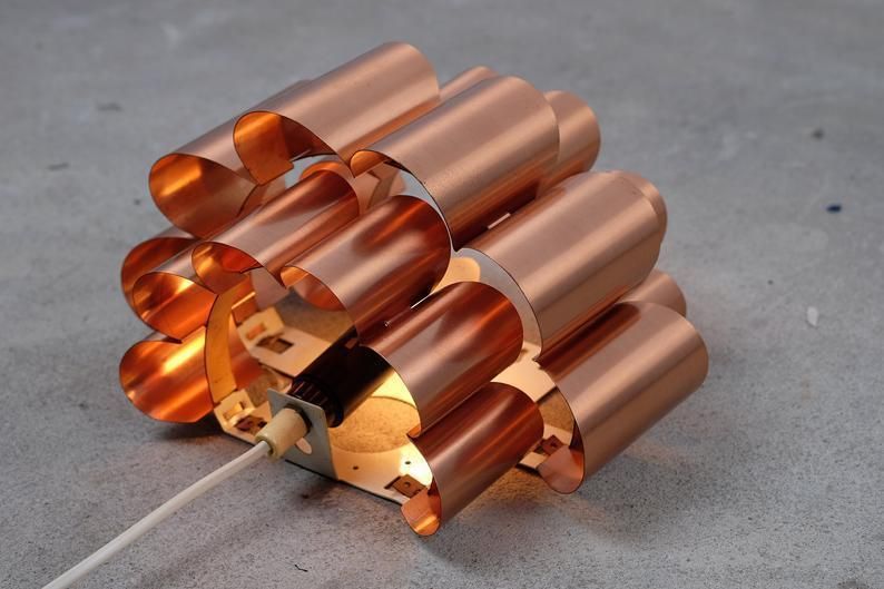 Mid Century Danish Copper Wall Lamp By Werner Schou photo for sale