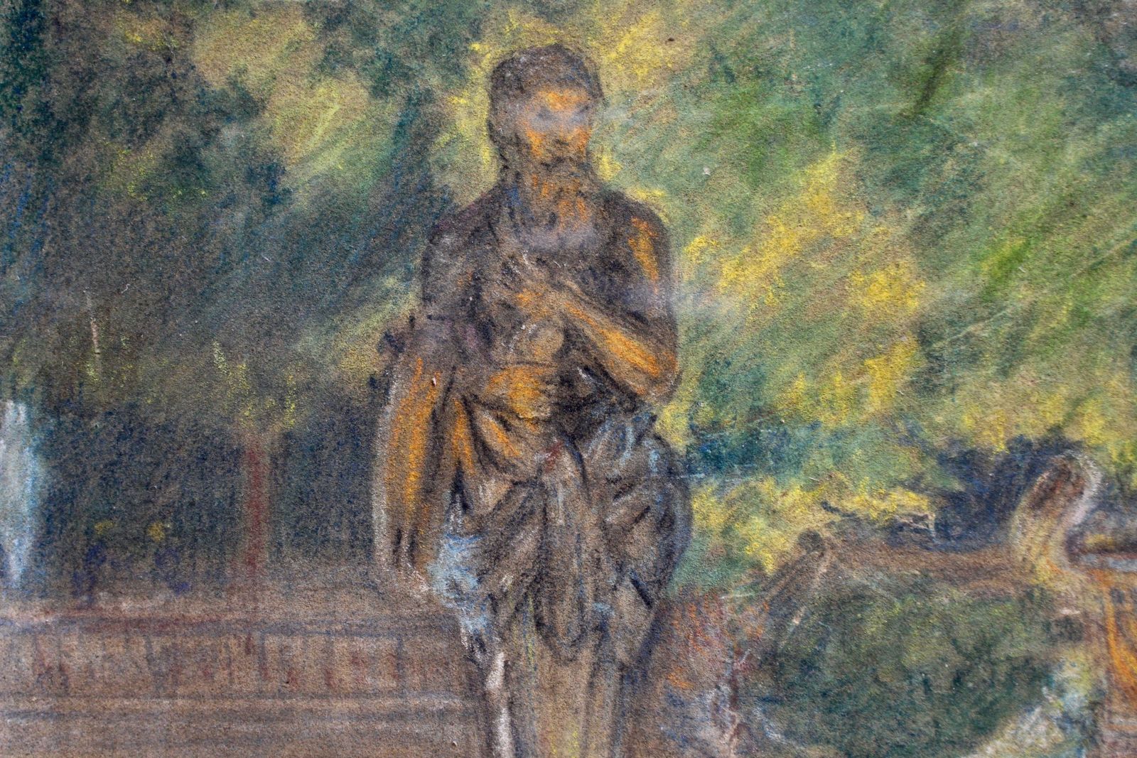 'Painter In The Jardin De Luxembourg, Paris' French School (1919) photo vintage
