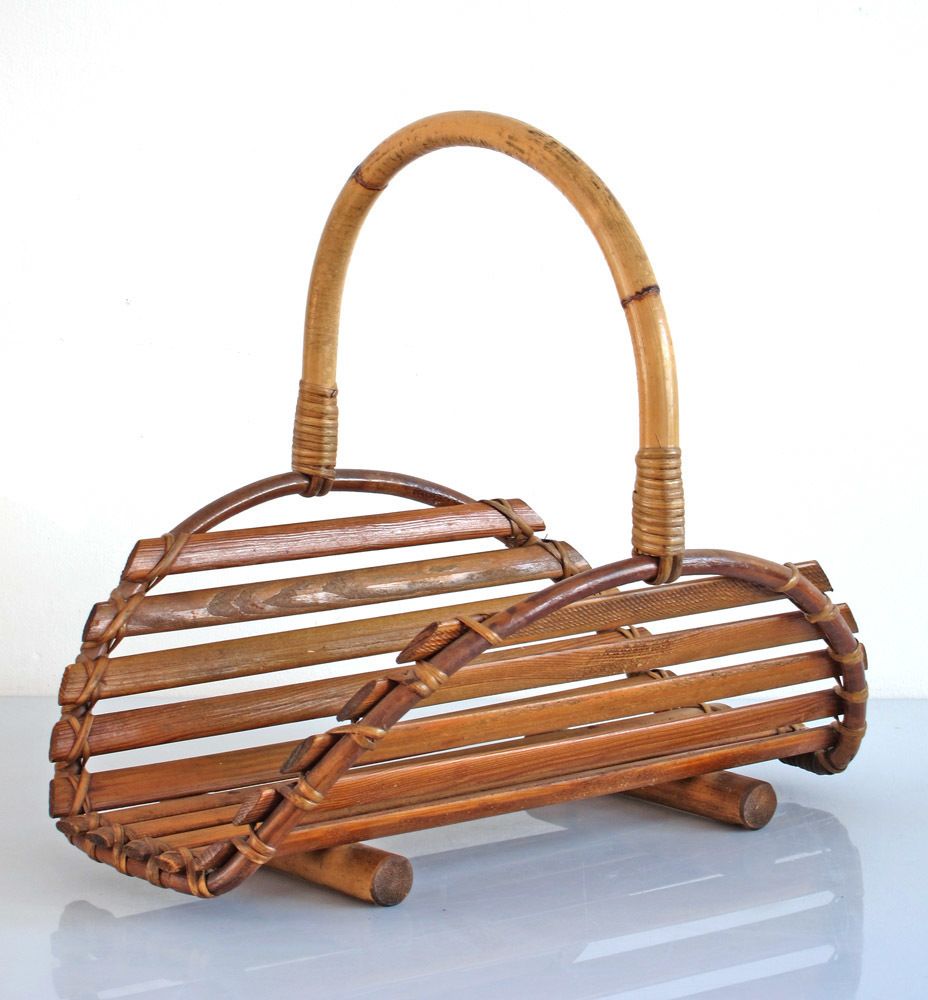 Fifties Vintage Bamboo Magazine Rack