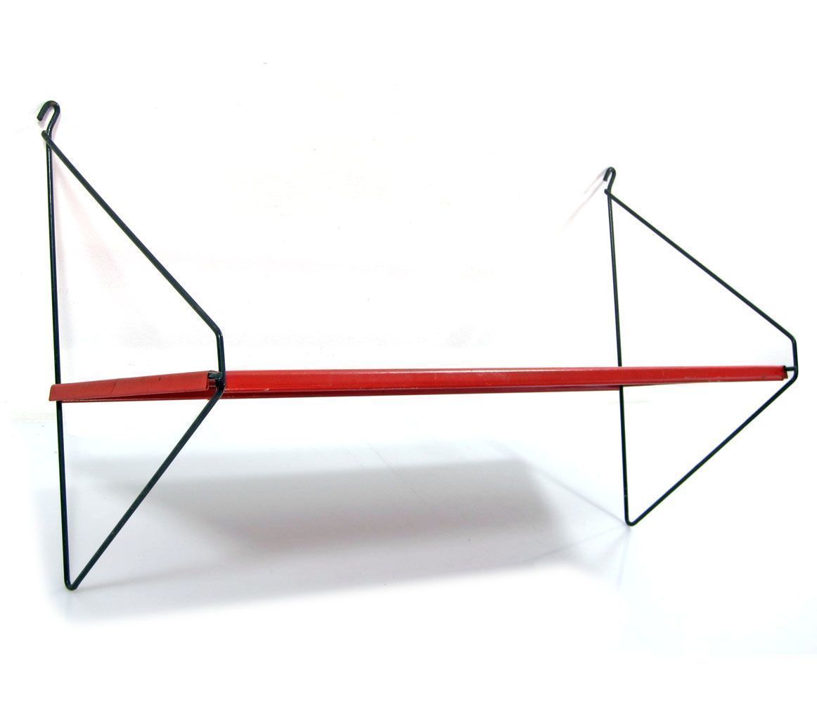 Rode Mategot Stijl Wandplank Uit De Jaren Zestig photo for sale