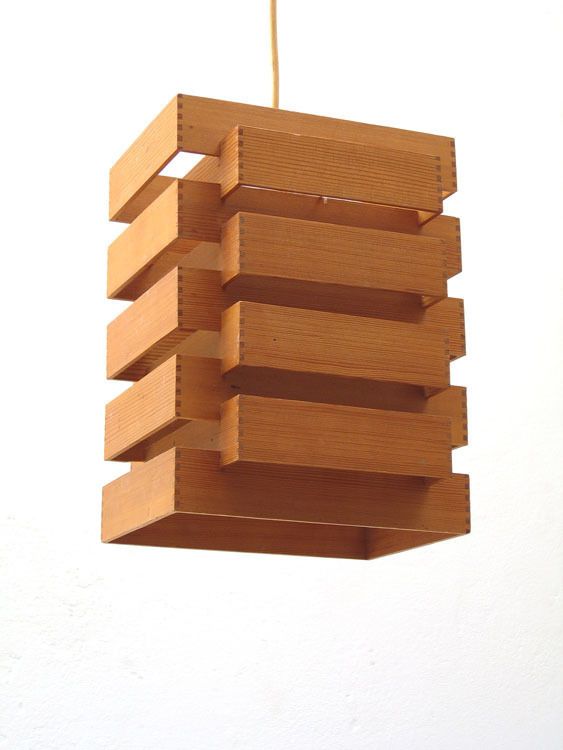Japanse Stijl Jaren Vijftig Houten Hanglamp photo furniture