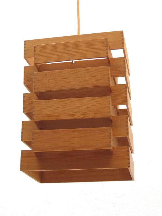 Japanse Stijl Jaren Vijftig Houten Hanglamp photo for sale