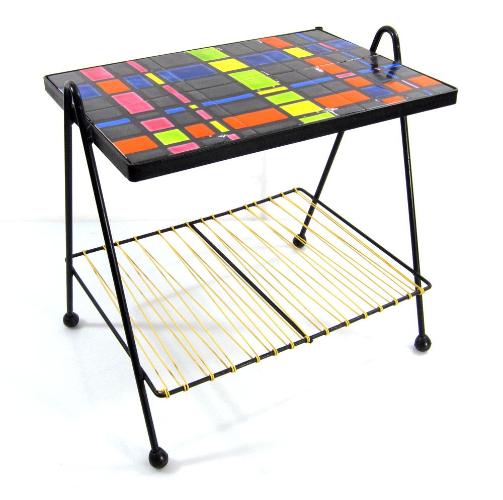 Vintage Salontafel Met Tegeltablad Uit De Jaren 1950