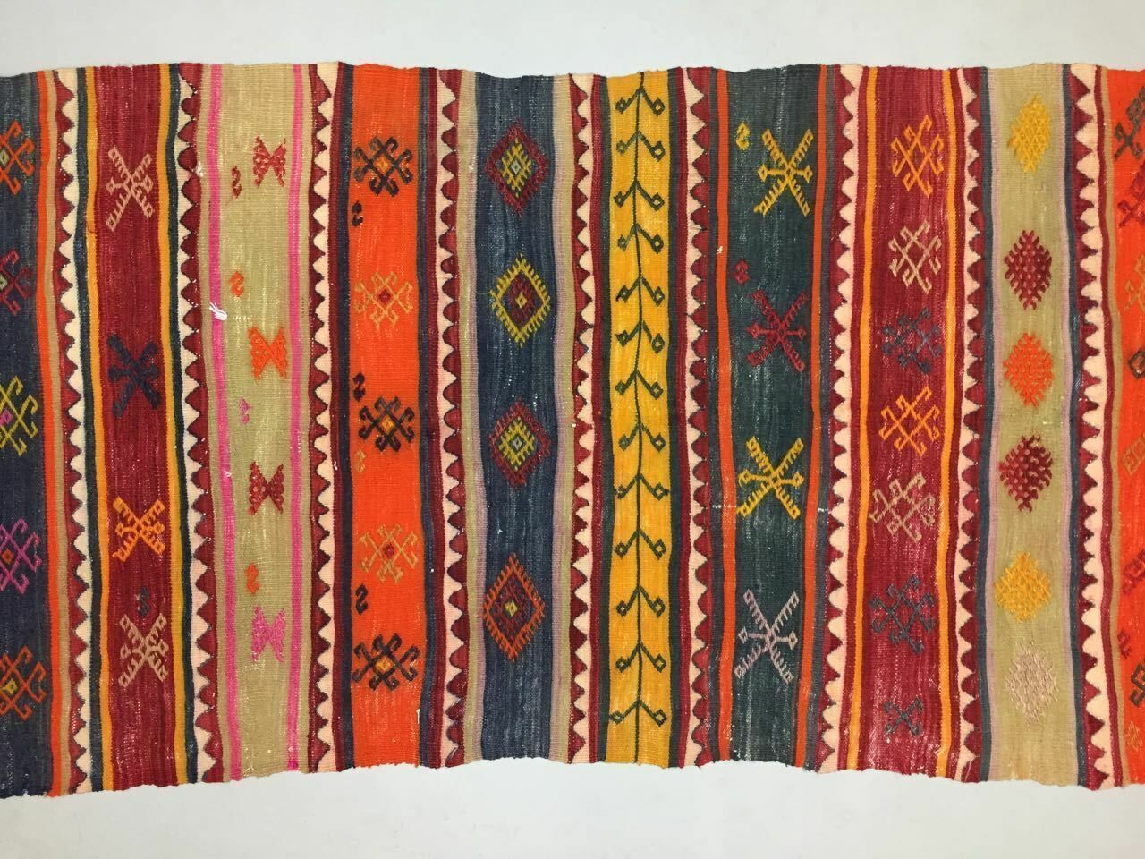 Old Turkish Kilim Runner 202x90cm, Shabby Chic, Vintage Kelim Rug, Small Kilim photo for sale