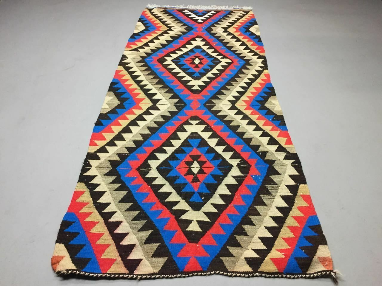 Tribal Turkish Kilim Rug Runner 230x95cm Shabby Vintage Old Kelim Rug