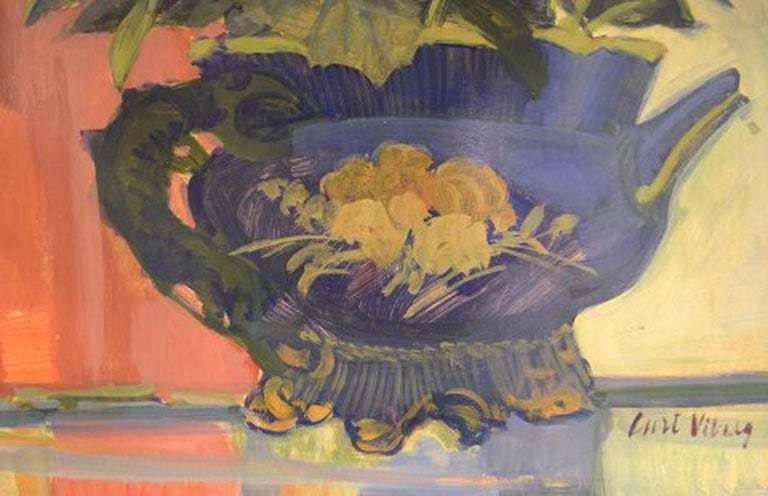 Curt Viberg ‘1908 1969’, Swedish Painter, Still Life With Flowers, Oil On Board photo Art