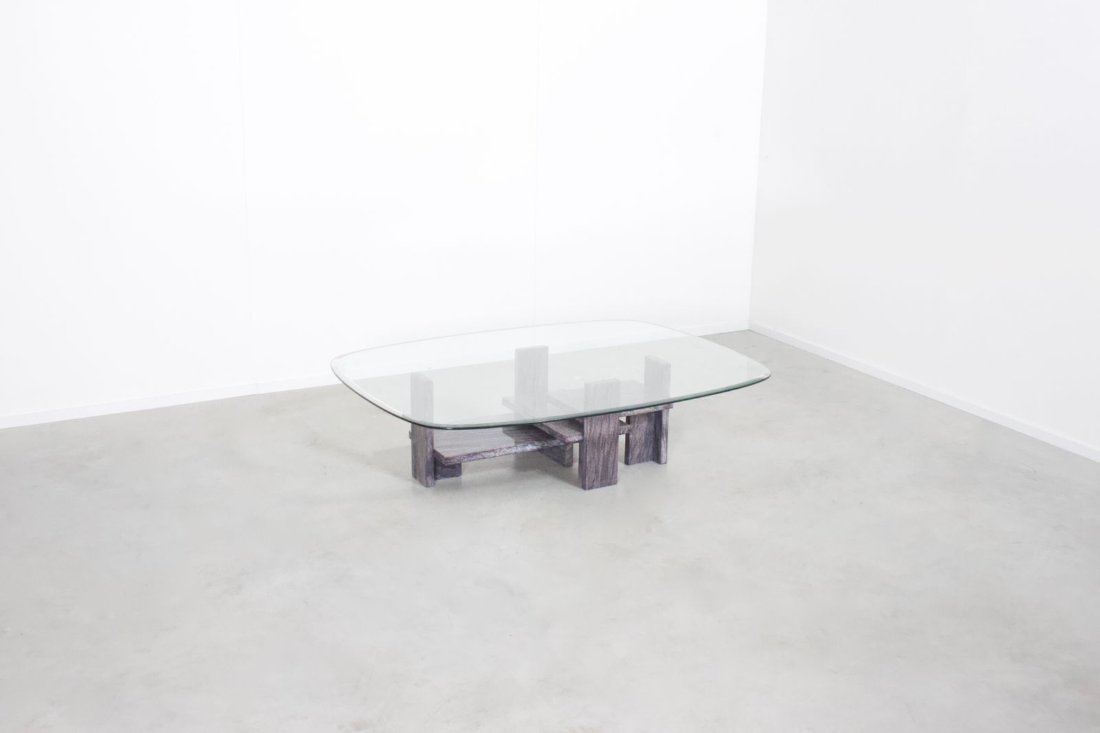 Willy Ballez Marble And Glass Coffee Table, 1970s Belgium photo furniture