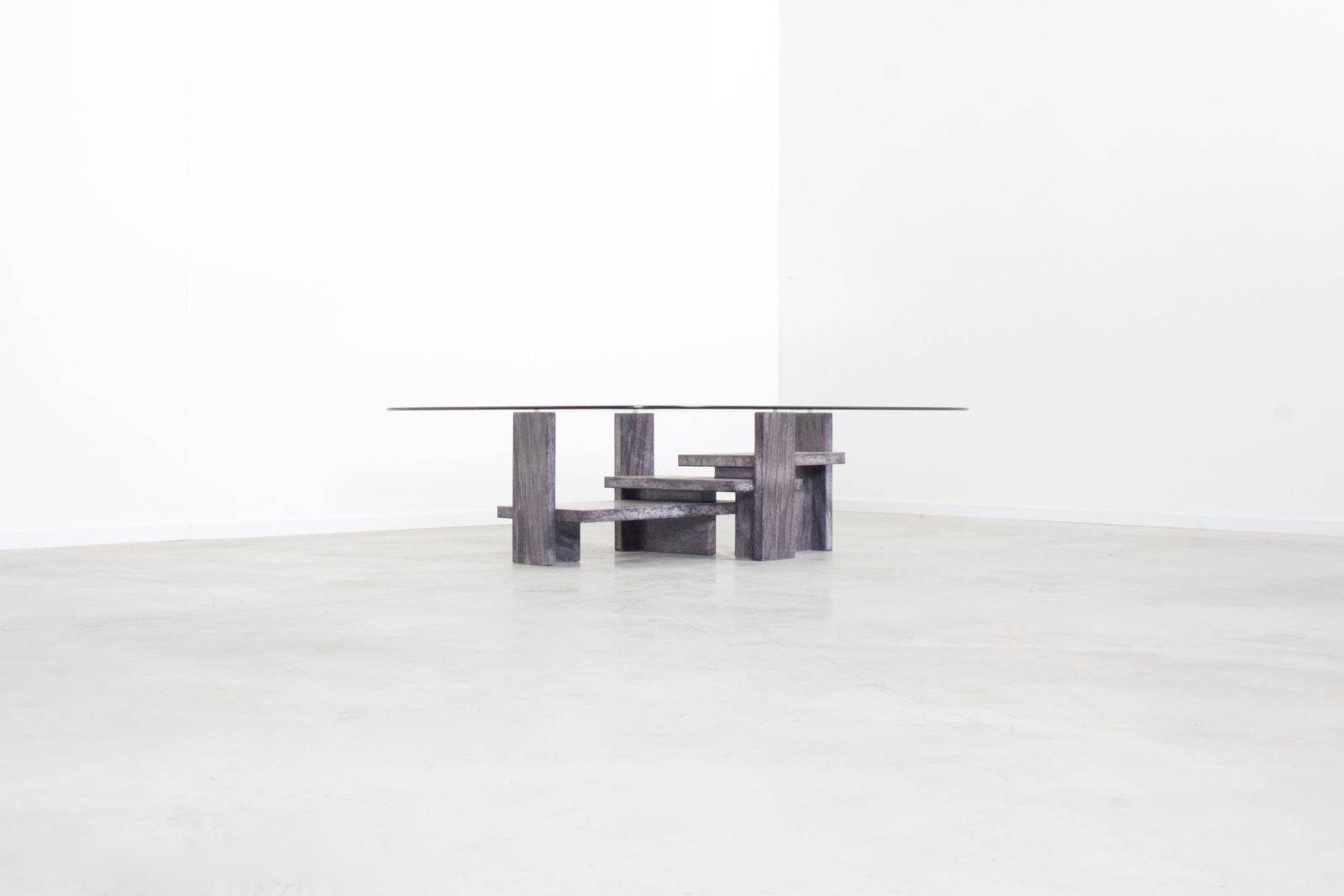 Willy Ballez Marble And Glass Coffee Table, 1970s Belgium photo 3472.0