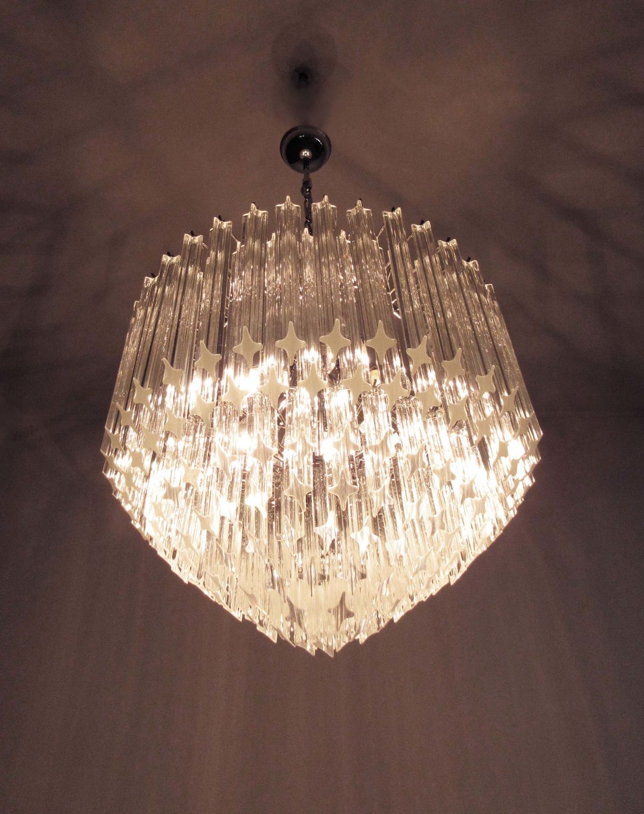Modern Quadriedri Murano Glass Chandelier   163 Trasparent Prism Quadriedri photo Lighting