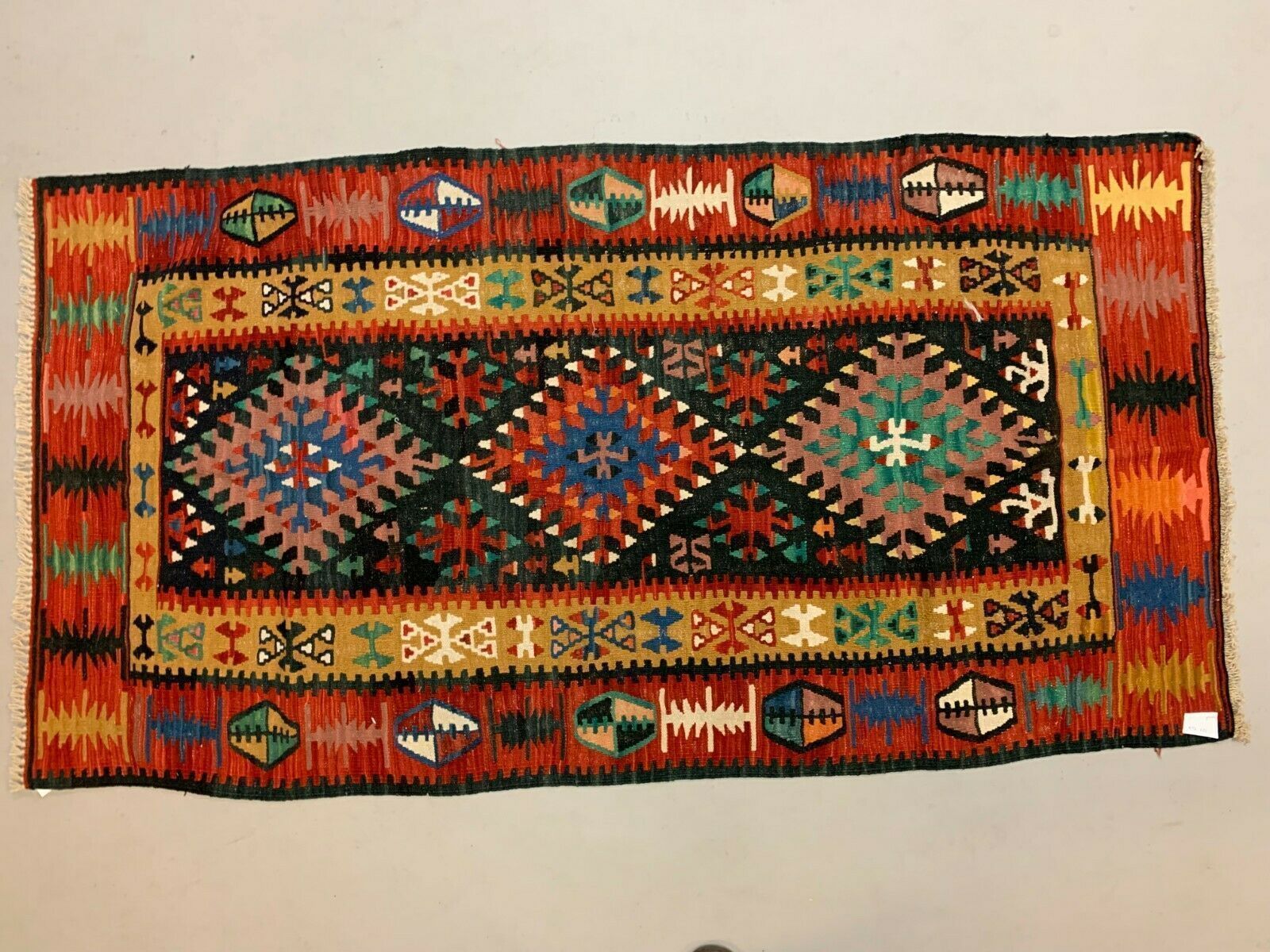 Vintage Turkish Kilim Kelim Rug 188x101cm Shabby, Country Home, Boho photo for sale