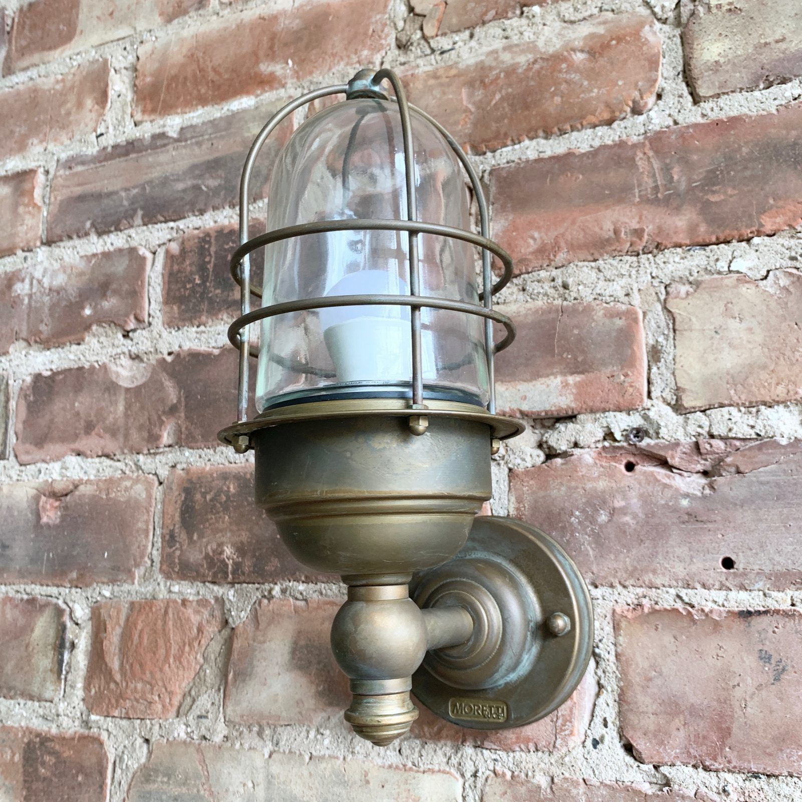 photo furniture Contemporary Aged Brass Torch Bulk Head Wall Light
