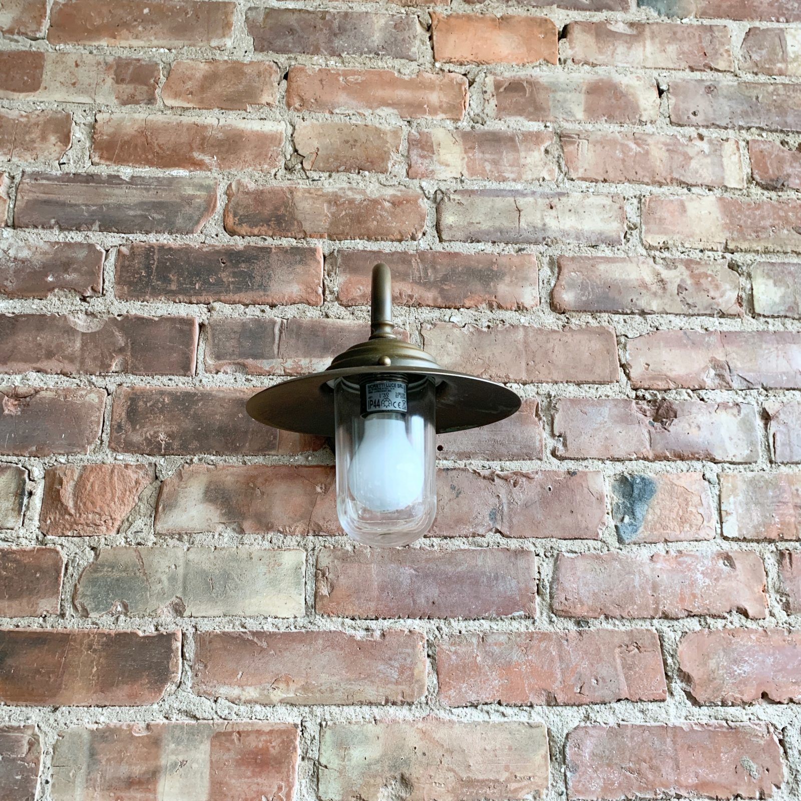 Contemporary Small Aged Brass Swan Neck Shaded Wall Light photo furniture