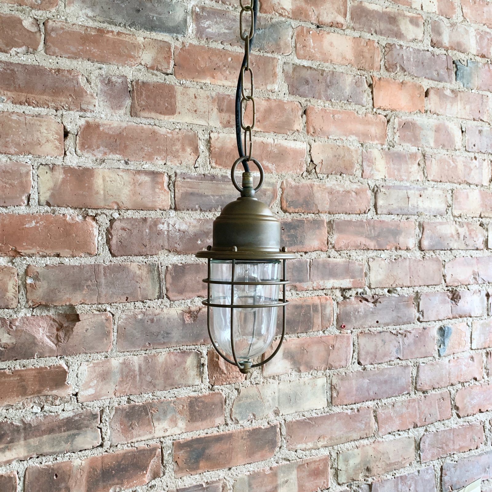 Contemporary Aged Brass Bulk Head Pendant photo 332.0