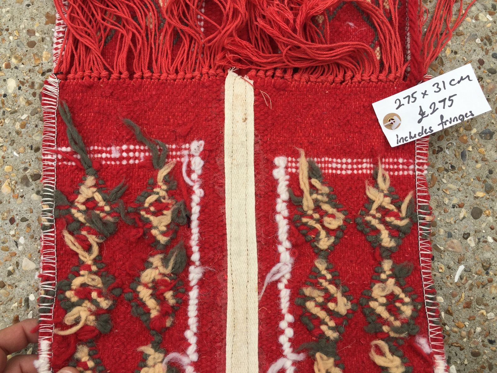 Narrow Kilim Runner 275x31cm Old Tunisian Chic Vintage Country Home Decor Kelim photo furniture