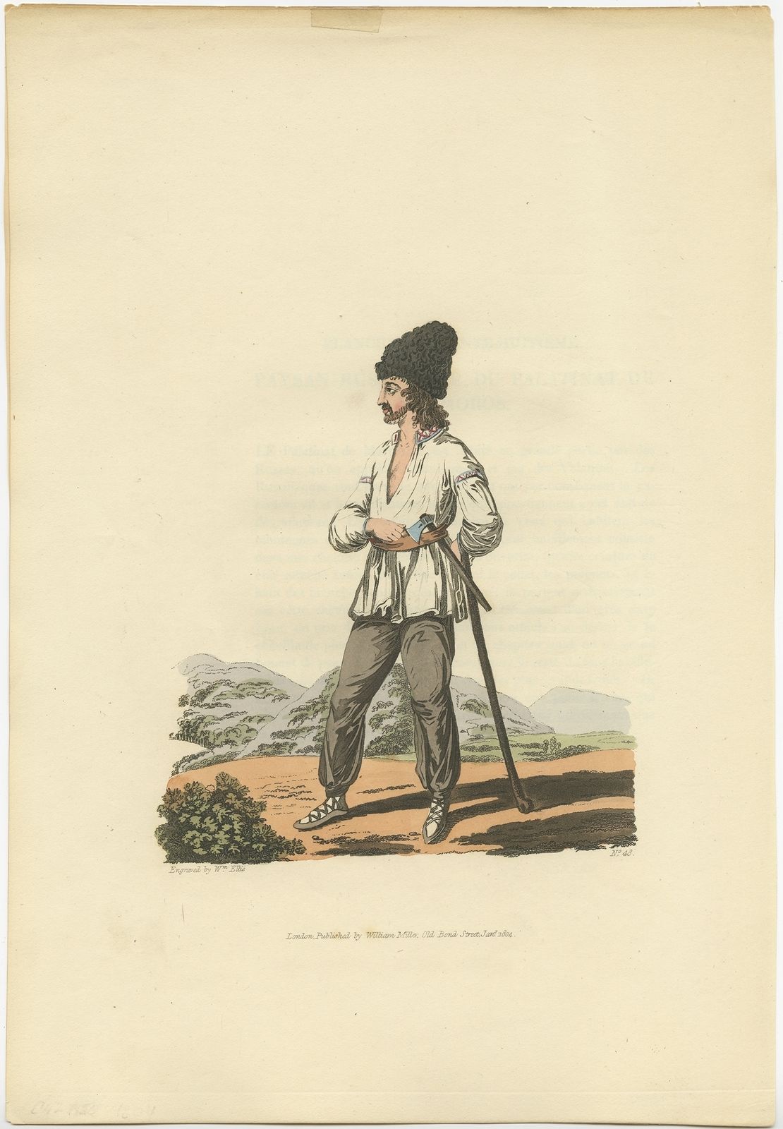 Antique Print Of A Peasant Of Little Russia By Miller (1804)