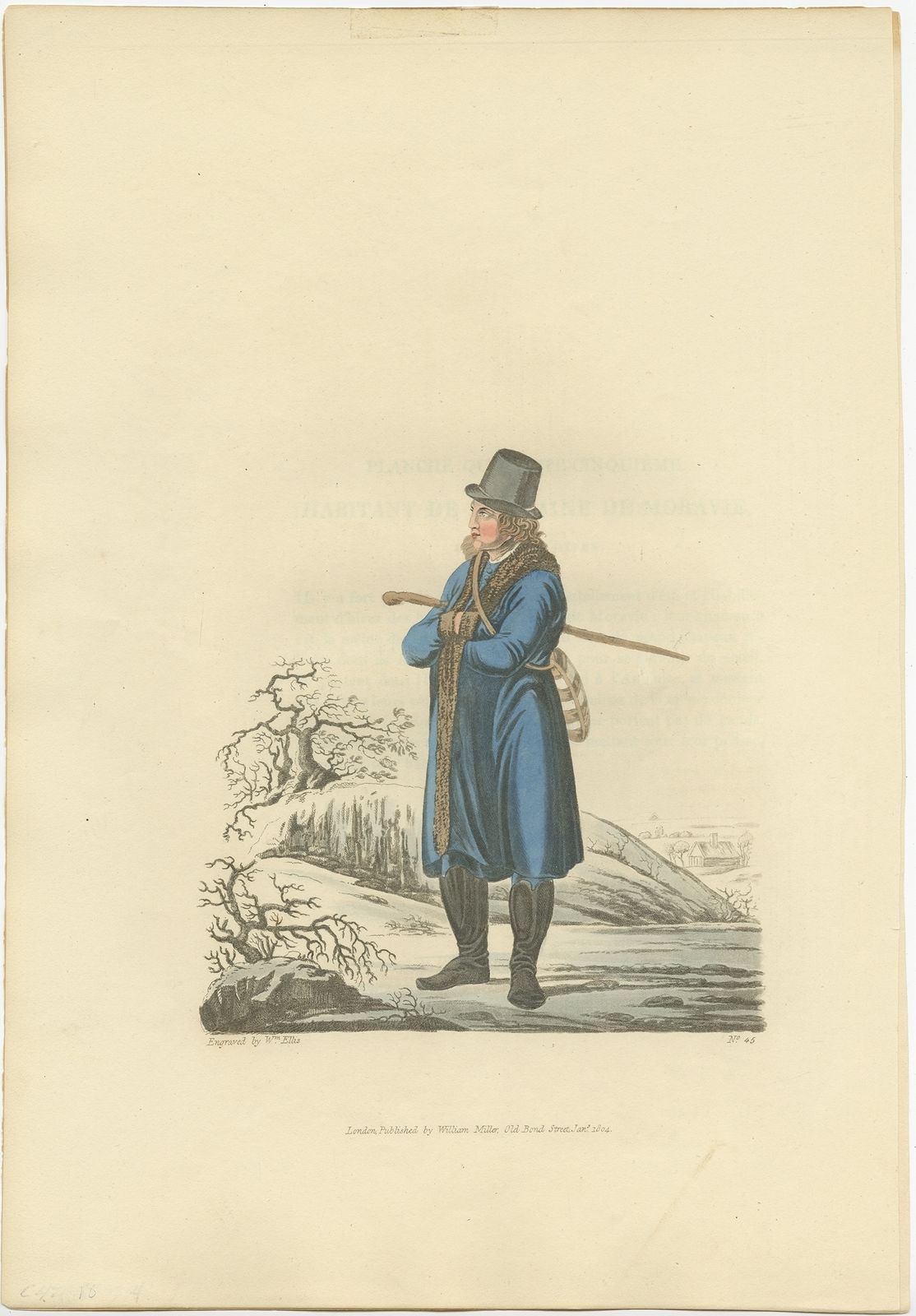 Antique Print Of An Inhabitant Of Moravia By Miller (1804)