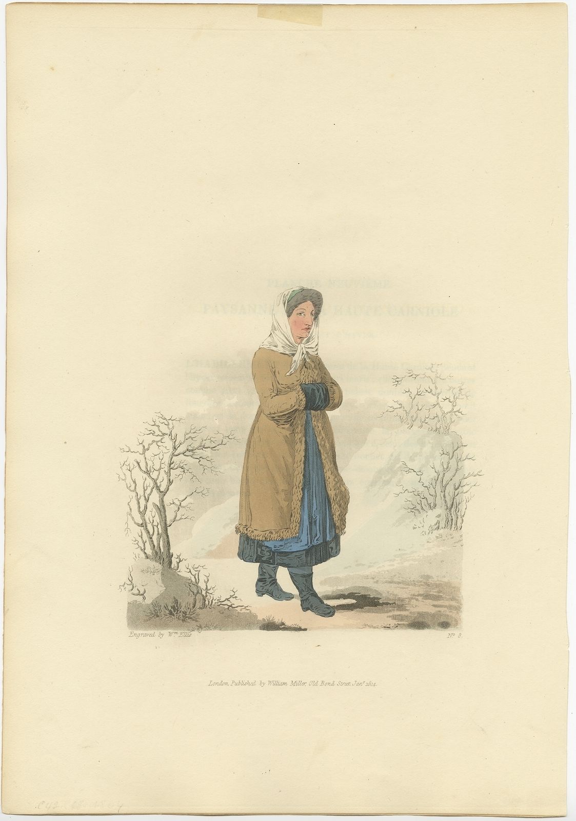Antique Print Of A Countrywoman Of Upper Carniola By Miller (1804)