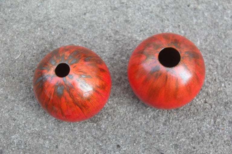 photo for sale Pair Of Ball Vases In Glazed Ceramics In Florence Production
