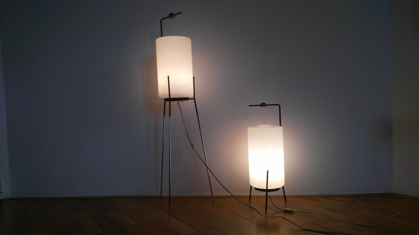 Set Of Very Rare Floor Lamps By Josef Hůrka. 1960