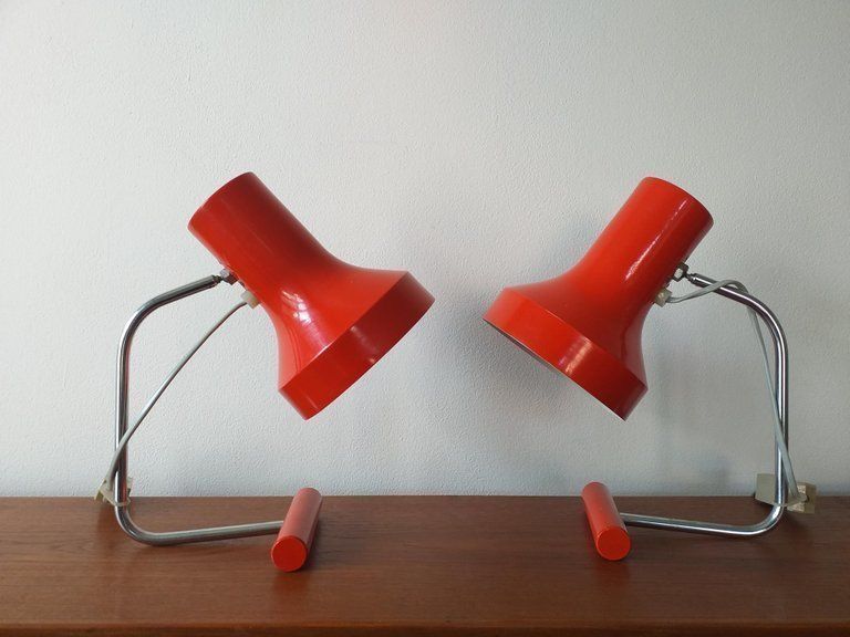 Pair Of Mid Century Table Lamps Napako, Josef Hurka, 1970s. photo furniture