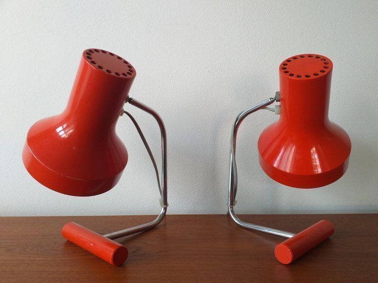 Pair Of Mid Century Table Lamps Napako, Josef Hurka, 1970s. photo Lighting