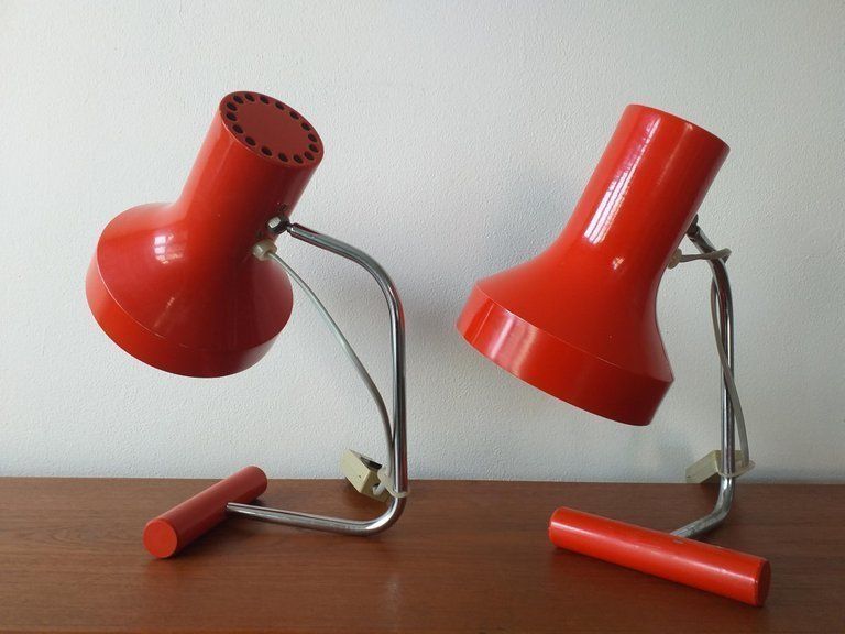 Pair Of Mid Century Table Lamps Napako, Josef Hurka, 1970s. photo vinterior