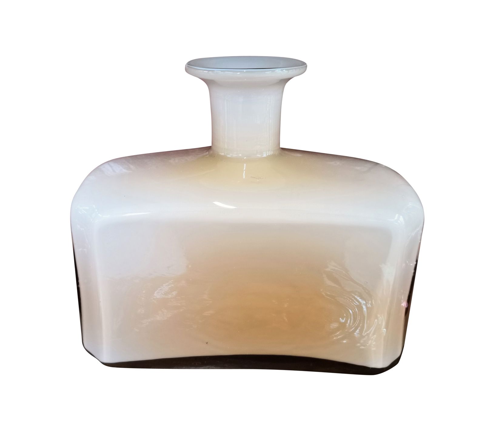 Pink Art Deco 1930s Cased Glass Rectangle Bottle Without Lid