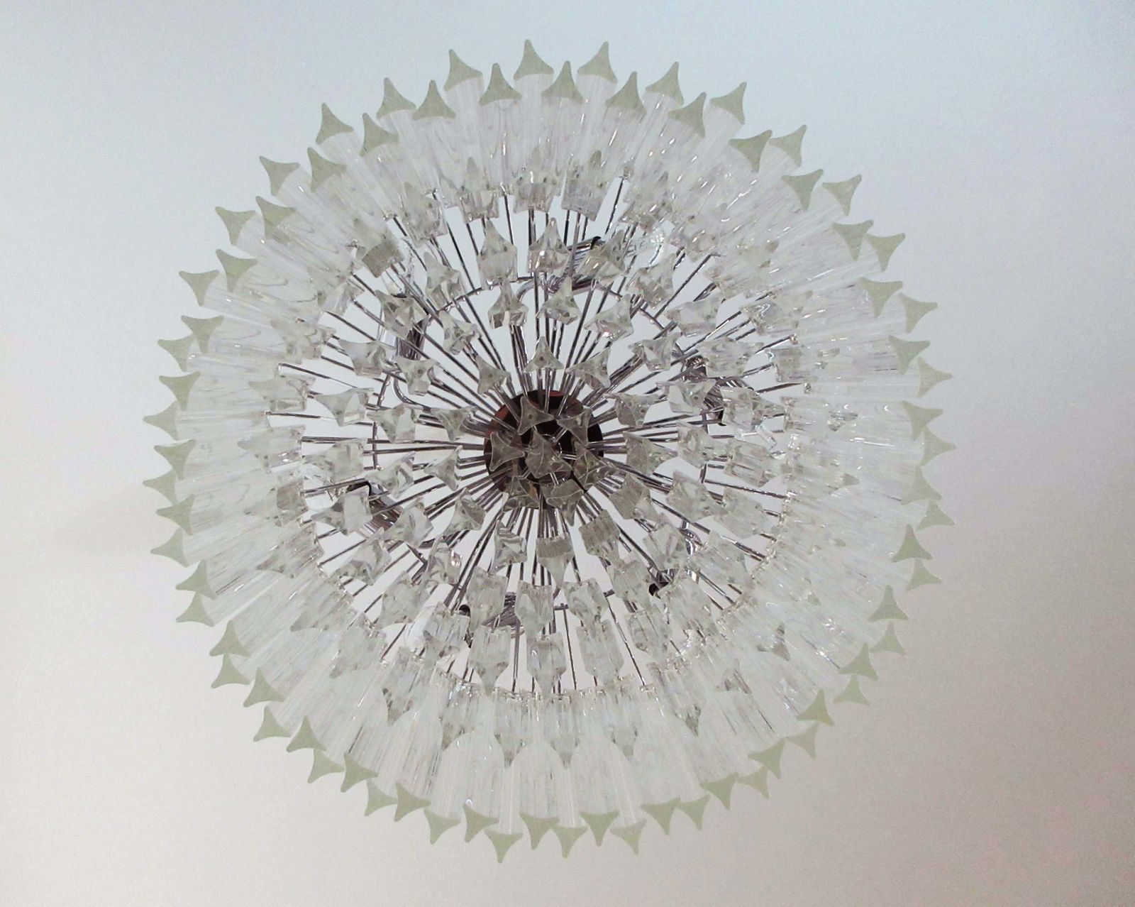 photo vinterior Large Triedri Murano Glass Chandelier   163 Triedri Trasparent Prism