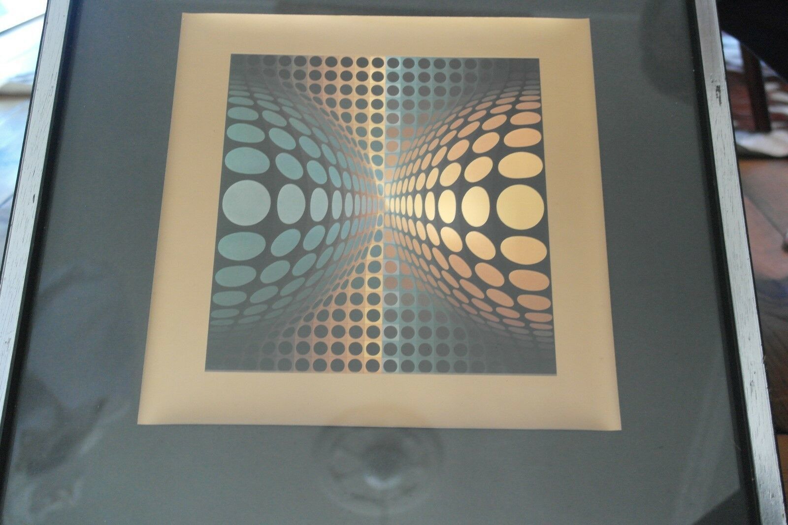 Retro 1960s Victor Vasarely Framed Print photo furniture
