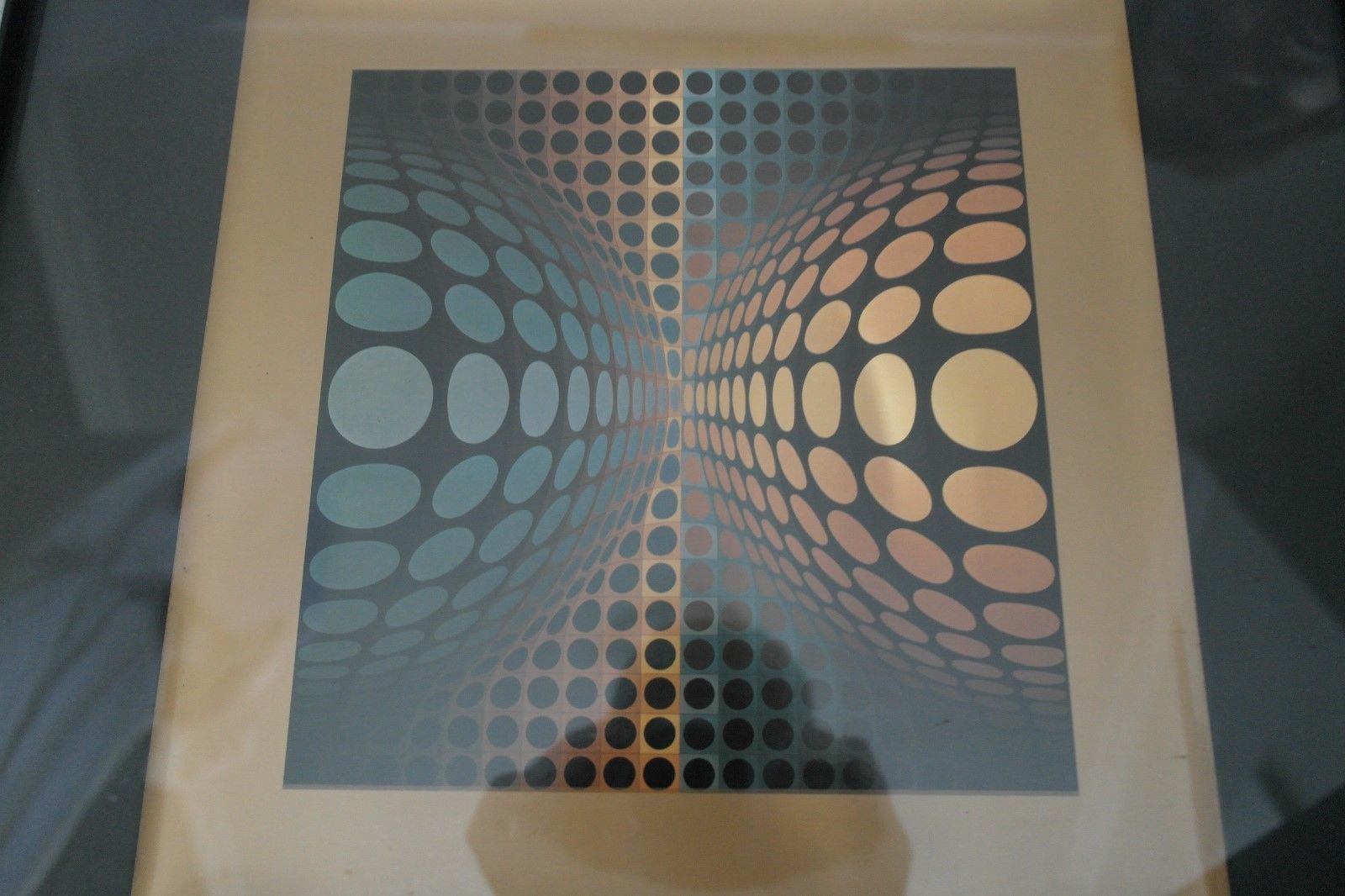 Retro 1960s Victor Vasarely Framed Print photo for sale