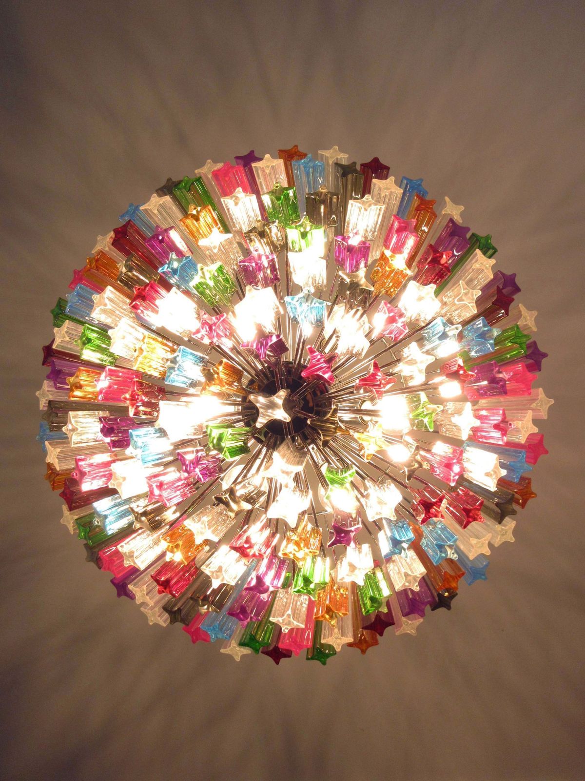 Modern Quadriedri Murano Glass Chandelier   163 Trasparent Prism Quadriedri Multicolor photo vintage