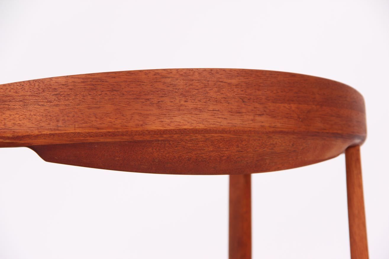 photo for sale Armchair, Pp208, By Hans J. Wegner, Pp Møbler Denmark. Mahogany And Black Leather.