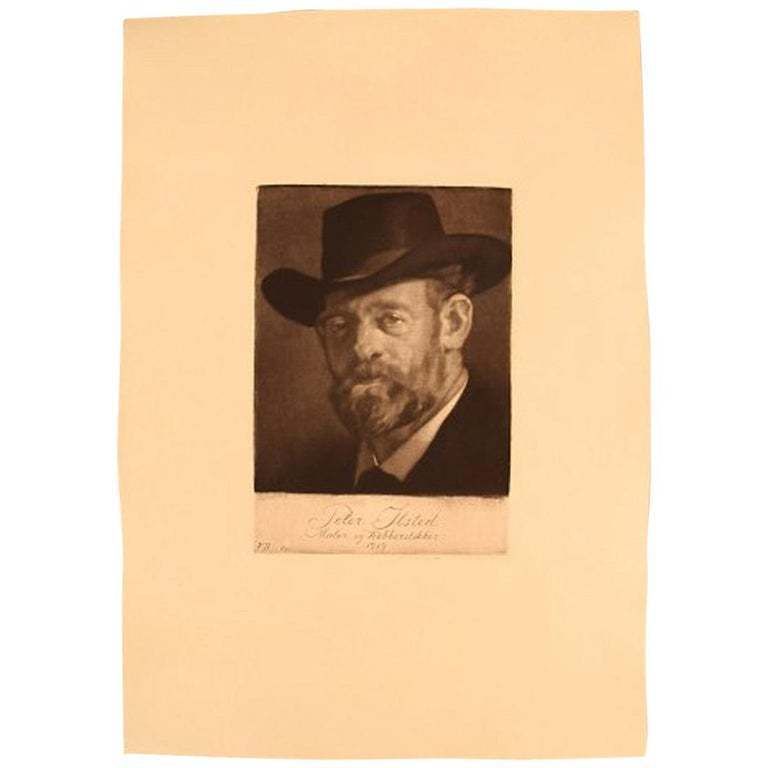 Gustav V. Blom, Portrait Of Peter Ilsted, 1919, Test Print