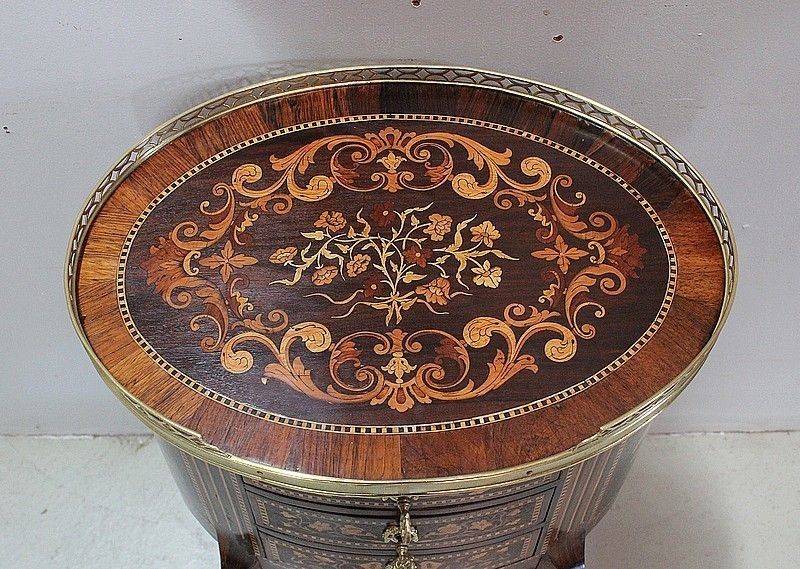 Small Inlaid Chiffonnière Commode, Rosewood, Louis XV / Louis XVI Transition Style, 19th photo 3540.11