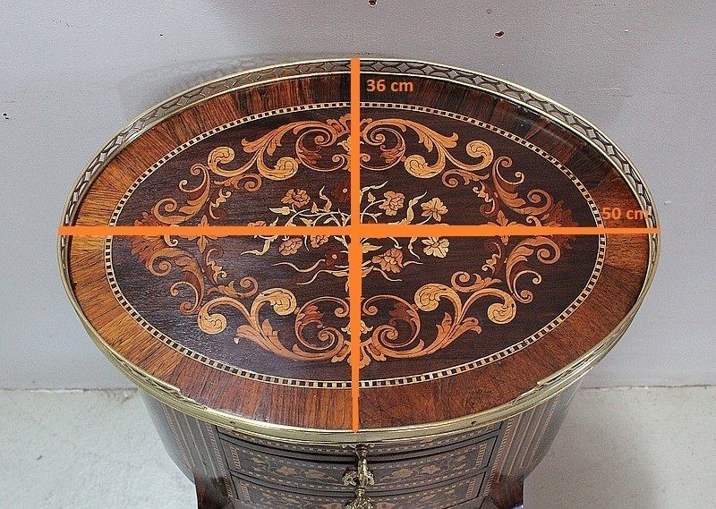 Small Inlaid Chiffonnière Commode, Rosewood, Louis XV / Louis XVI Transition Style, 19th photo vinterior