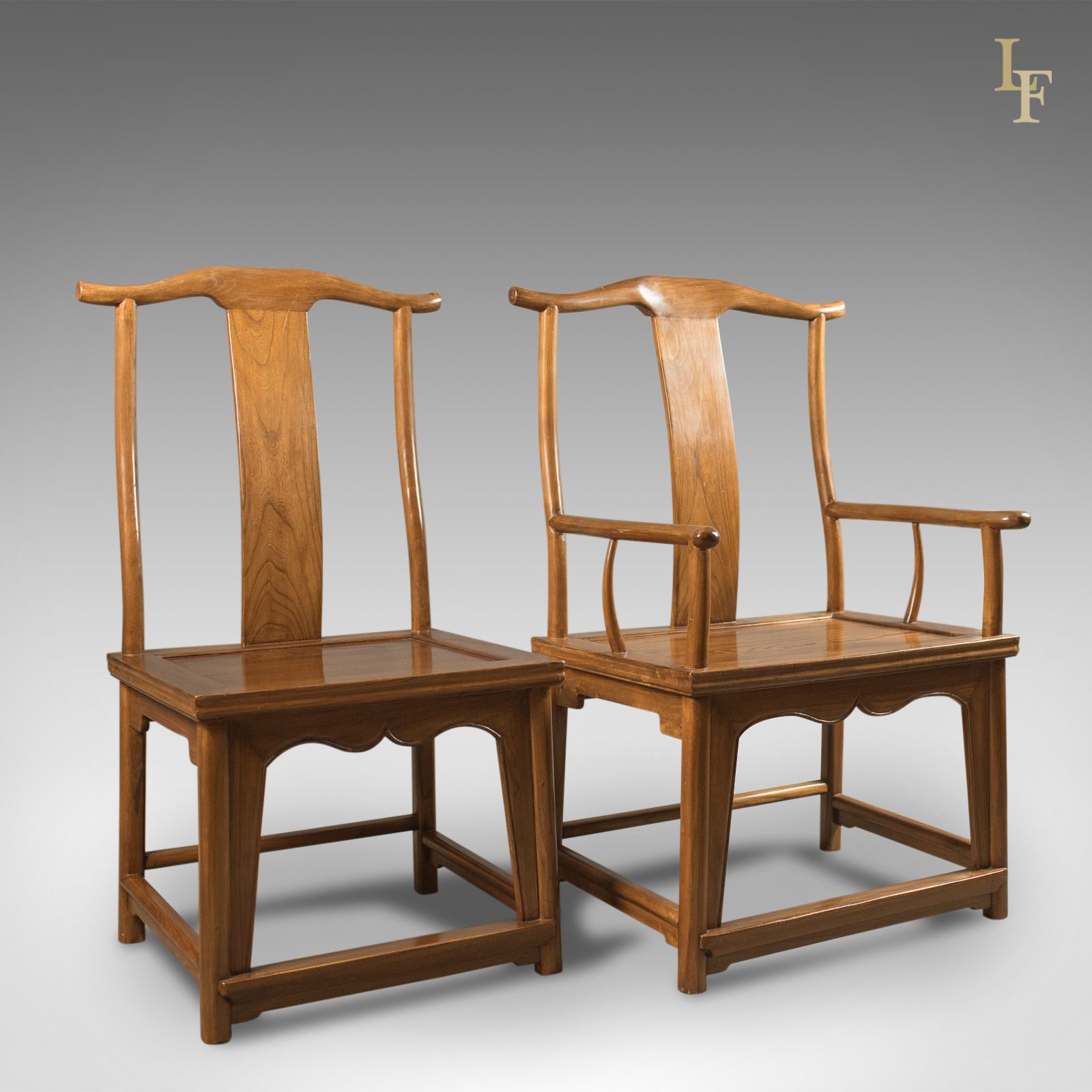 photo furniture Mid Century Chinese Table & 8 Chairs In Traditional Taste