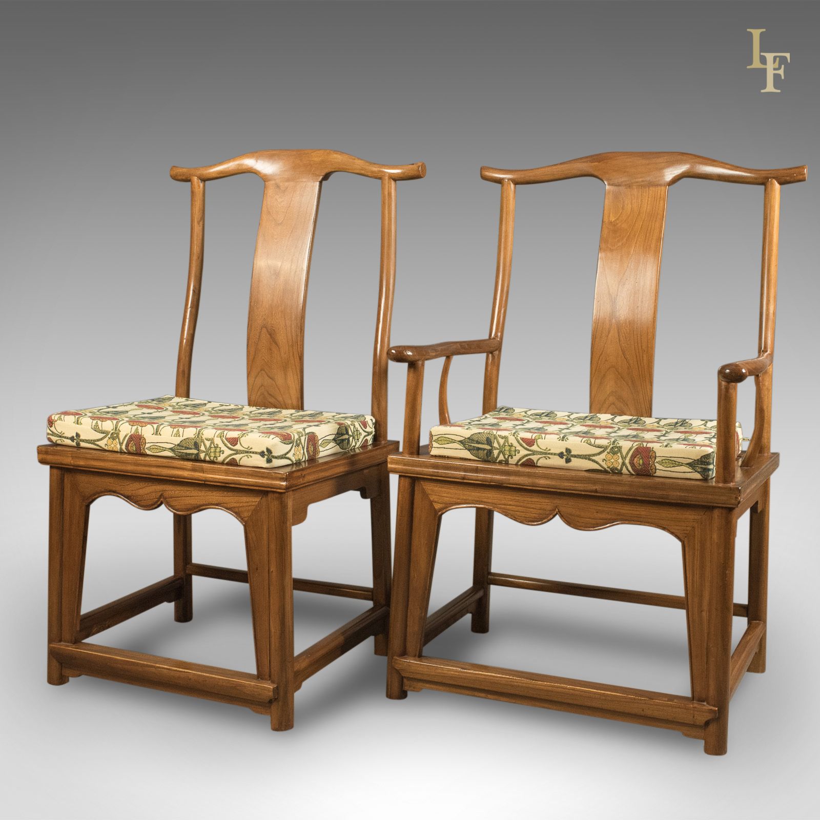 Furniture Mid Century Chinese Table & 8 Chairs In Traditional Taste photo