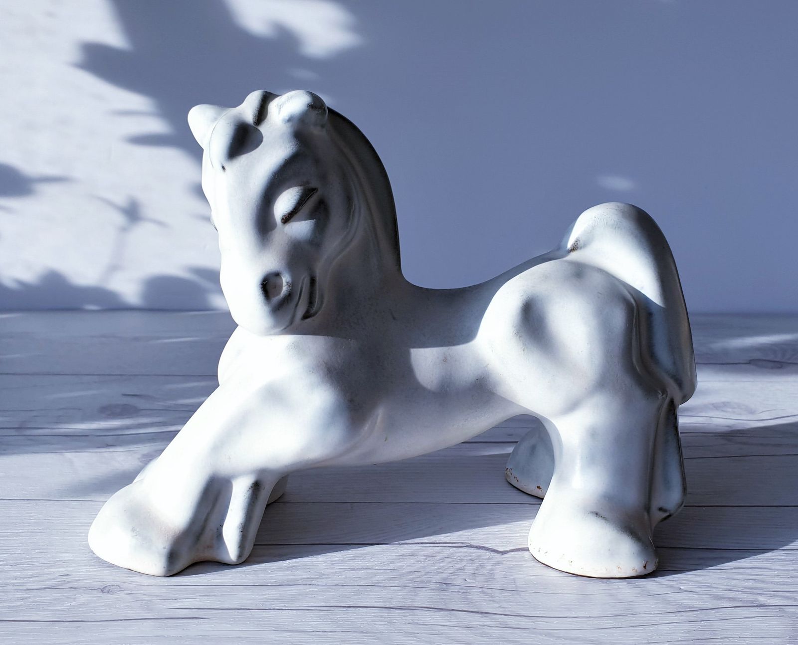 Gefle Ceramics By Maggie Wibom Art Deco White Glaze Stoneware Horse Figurine   1933 1934, Swedish photo buy