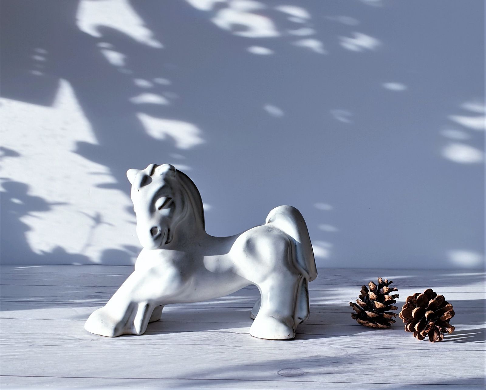 photo furniture Gefle Ceramics By Maggie Wibom Art Deco White Glaze Stoneware Horse Figurine   1933 1934, Swedish
