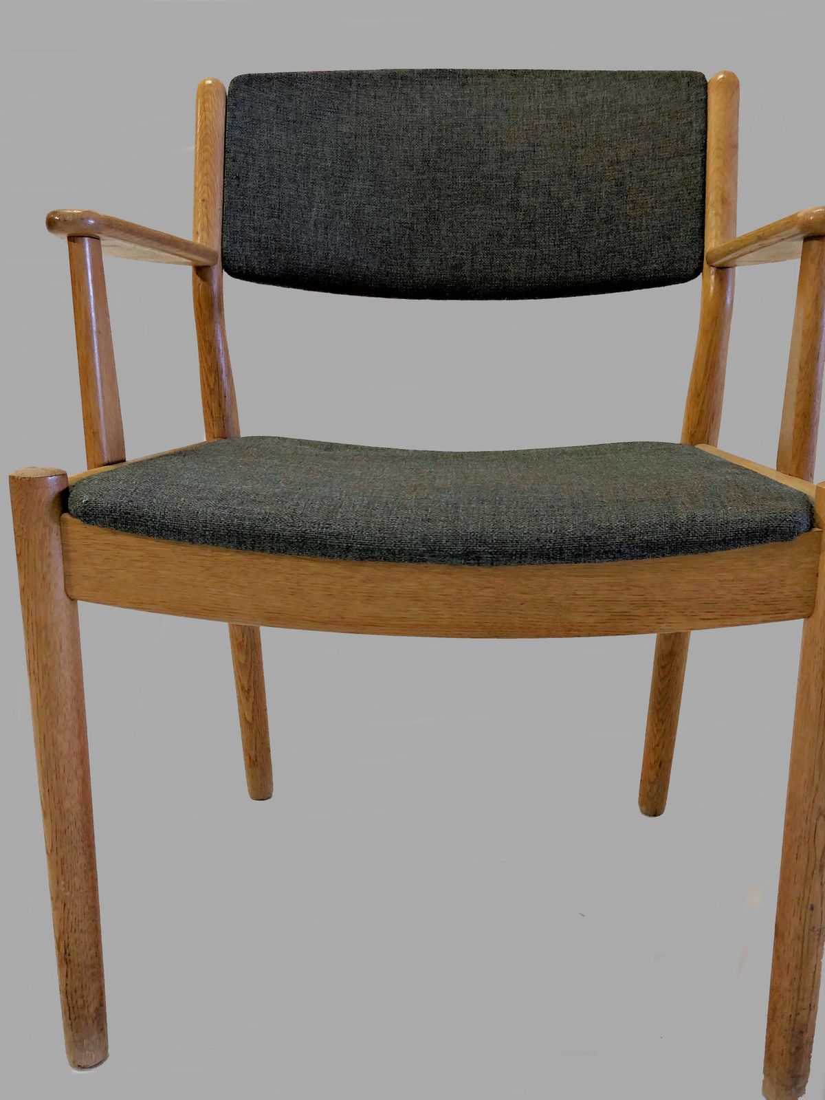photo furniture Set Of Two Danish Poul Volther Refinished Armchairs In Oak, Inc. Reupholstery