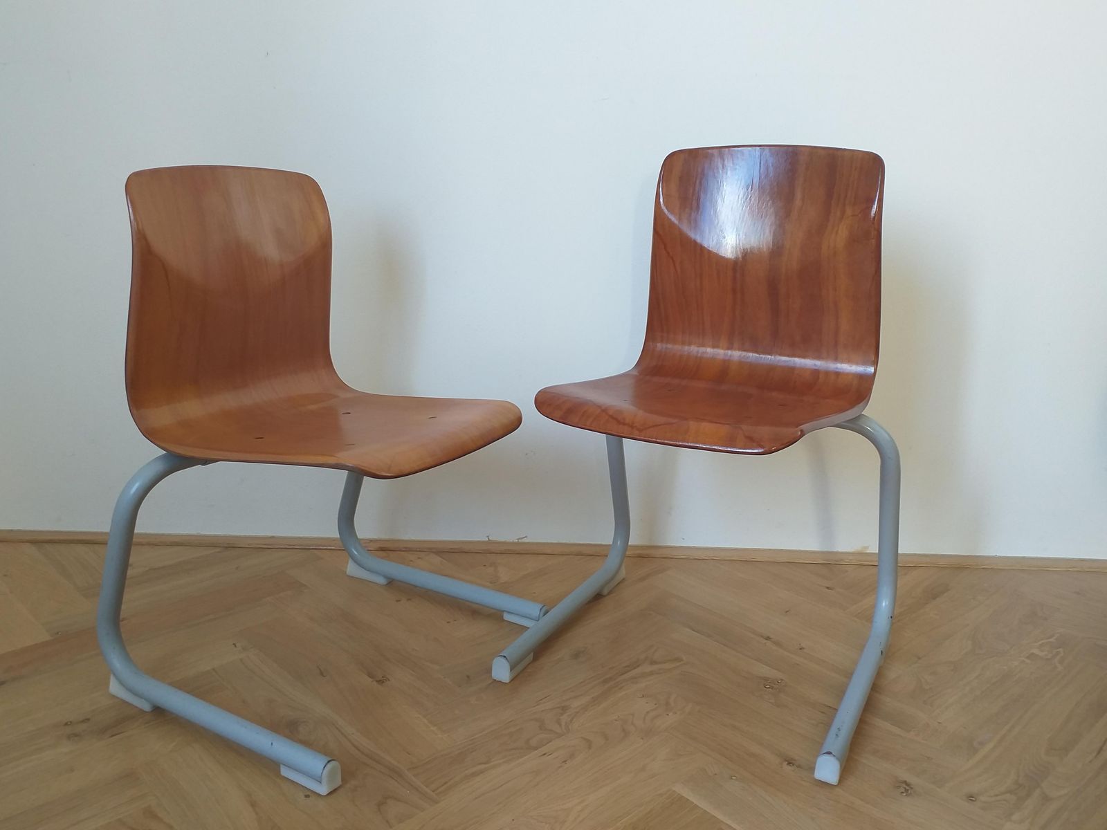 Pair Of Midcentury Children / School Chairs Pagholz, Elmar Flötotto, 1980s photo for sale