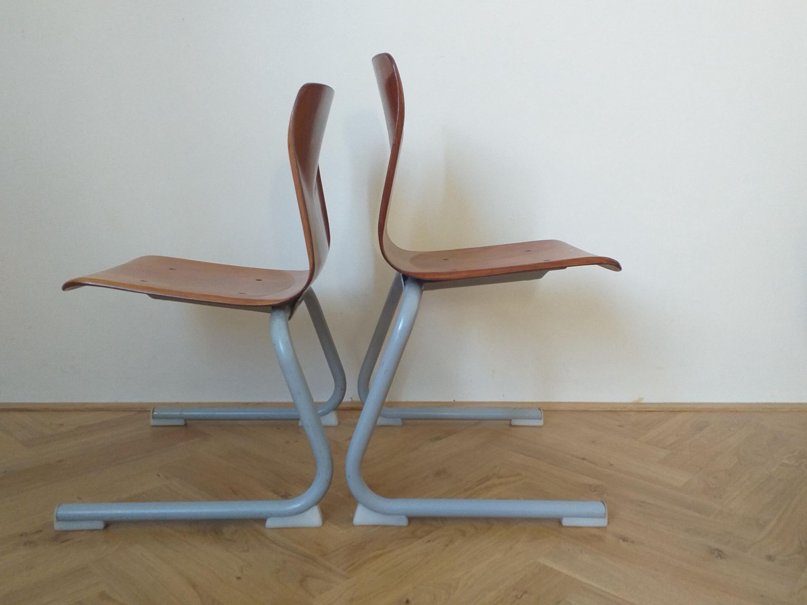 Pair Of Midcentury Children / School Chairs Pagholz, Elmar Flötotto, 1980s photo 386.0